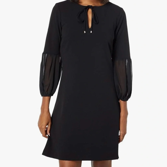 Tommy Hilfiger Dresses & Skirts - NWT Tommy Hilfiger Elegant Black Dress with Sheer Sleeves